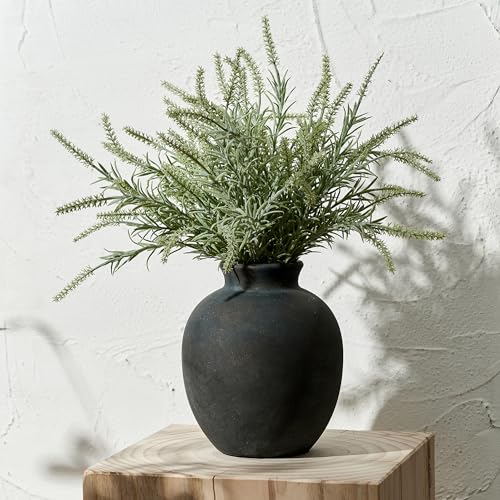 SIDUCAL Ceramic Decorative Flower Vase | 7.48 Inch Pottery Rustic Farmhouse Boho Vase for Home Decor, Table, Living Room, Bathroom, Coffee Desk, Shelf, Mantel Decoration, Wedding, Bronze - color: 1007-bronze