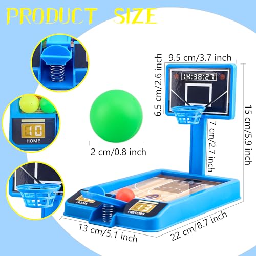 8 Pack Tabletop Basketball Game Mini Basketball Game Desktop Basketball Toys for Kids Toys Girls Party Favors Classroom Prizes, 2 Colors