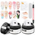 White 3D Molding Gel for Nails Art Non-Stick Hand Solid Builder Gel Hard Nails for Extension Carving Sculpting Beauty Charms for Beignner and Salon DIY - color: White&White