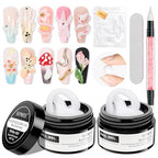 White 3D Molding Gel for Nails Art Non-Stick Hand Solid Builder Gel Hard Nails for Extension Carving Sculpting Beauty Charms for Beignner and Salon DIY - color: White&White