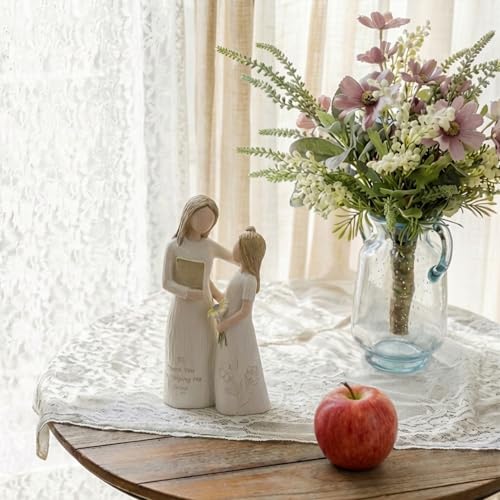 Teacher Gifts for Women, Teacher Appreciation Gifts, Gift for Teachers, Thank You Gifts for Teacher, Solid Resin Sculpture of Teacher and Student Figures, Includes a Greeting Card - Pale Yellow - color: Light Yellow