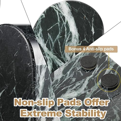 Koville Italian Natural Marble Bookends for Shelves, Decorative Book Ends, 7lbs Heavy-Duty Marble Book Holders, Bookshelf Apartment Decor for Normal Books/CD/Video Games(Verde Remeggiato) - color: Green Marble-verde Remeggiato, size: 7lb