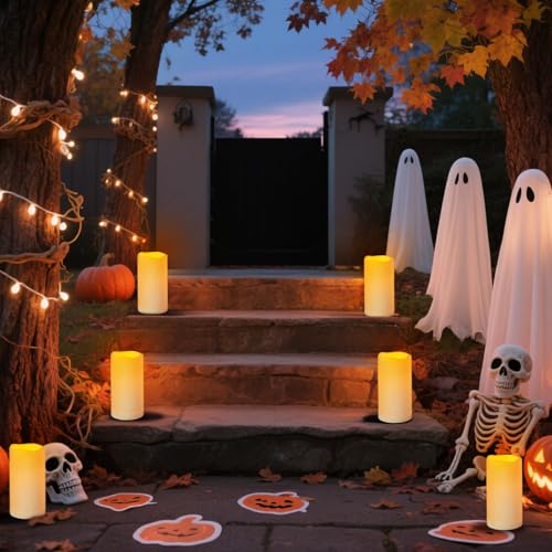 Artmarry Flickering Flameless Candles Outdoor Indoor Large (D 3" x H 6") LED Candles, 2Pcs Pillar Outdoor Indoor Battery Operated Candles with Remote for Home Wedding/Christmas/Holiday Décor - color: Ivory Candle - Warm light, size: 3"D x 6" H - 2 Pack