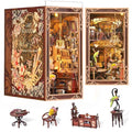 MiniCity Book Nook Kit, DIY Miniature Dollhouse Booknook Kit, 3D Wooden Puzzle Bookend Bookshelf Insert Decor with LED Light for Teens and Adults, Painter's Day at Dusk - style: Painter's Day at Dusk