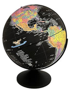 Replogle Barcelona (Black) 16 inch desktop globe with up to date information, raised relief map and full swing gyromatic assembly. The beautiful black color world ball and vast amount of up-to-date information will peak the interest of any geographical co