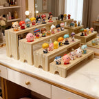 Wooden Display Stand Wood Tiered Racks, 2 Set 8 Piece Wood Display Shelf for Cupcake,Jewelry,Card, Vendor Events, Table Shelves Wooden Riser Organizer Dessert Showcase-Natural - color: Natural