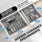 Simple Houseware Expandable Kitchen Drawer Flatware Organizer, Gray – Adjustable Cutlery Tray with 9 Compartments for Utensils and Silverware - color: Gray