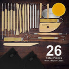 U.S. Art Supply Pottery & Clay Tools Sets (26-Piece) - 12 and 14-Piece Set Include Pottery Tools, Canvas Case for Sculpting, Ceramics, and Easy Storage & Transport - size: 26-Piece with Nylon Cases