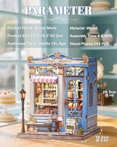 Book Nook Kit, DIY Miniature House Kits for Adult and Teens, Dollhouse Tiny Booknook Garden House Bookshelf, DIY Craft Gifts for Family and Friends (Sweet Marie) - style: Sweet Marie