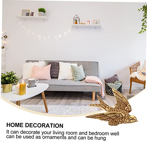 ABOOFAN 3pcs Swallow Wall Hanging Iron Resin Wall Sculpture Ceramic Sparrows Rustic Wedding Decor Mounted Birds Bedroom Sculptures Bird 3d Ornaments Old Resin Household