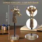 Dad Gifts from Daughter Son Wife, Exquisite Handmade Giraffe Dad Father's Day Birthday Gifts, Funny Cute Animal Gift for Dads, I Love You Papa Gift Idea, Unique Giraffe Bookshelf Decor for Dear Dads - style: TO MY DEAR DAD