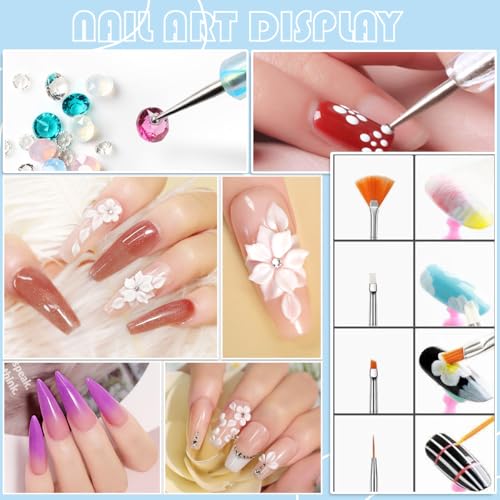 28 Pcs Nail Art Brushes Nail Art Tool Set Resin Nail Art Palette Sculpture Pen 2 Way Acrylic Silicone Carving Pen Dotting Pen Tool Manicure Kit for Home DIY Salon Nail Art (Black) - color: Black