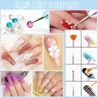 28 Pcs Nail Art Brushes Nail Art Tool Set Resin Nail Art Palette Sculpture Pen 2 Way Acrylic Silicone Carving Pen Dotting Pen Tool Manicure Kit for Home DIY Salon Nail Art (Black) - color: Black
