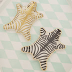 Zebra Stripe Jewelry Tray Ceramic Dishes Plate Gilded 5.9", Gold - color: Gold