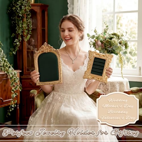 Liliaafar 2 Pcs Vintage Ring Holder Jewelry Display Stand for Vendors Necklace Jewelry Organizer with Velvet Backing for Women Engagement Wedding Anniversary(Classic,Green) - color: Green, style: Classic