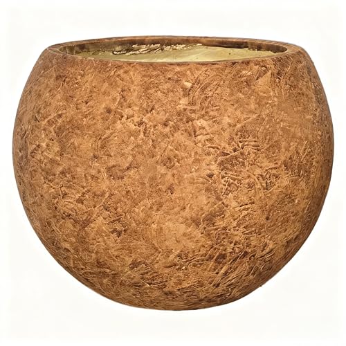Panlaolao 17 H x 21" Dia (15" Pot Opening) Round Fiberstone Planter with Drainage Hole, Indoor/Outdoor Large Plant Pot for Home Patio Garden, Ideal for Large Plants-Camel - color: Camel, size: 21 Inch