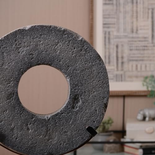 HAUCOZE Modern Sculpture Decor Abstract Statue Figurine Screen Art Table Centerpiece Gift for Living Room Office Polyresin 13.8 inch - size: 9.8x13.8inch