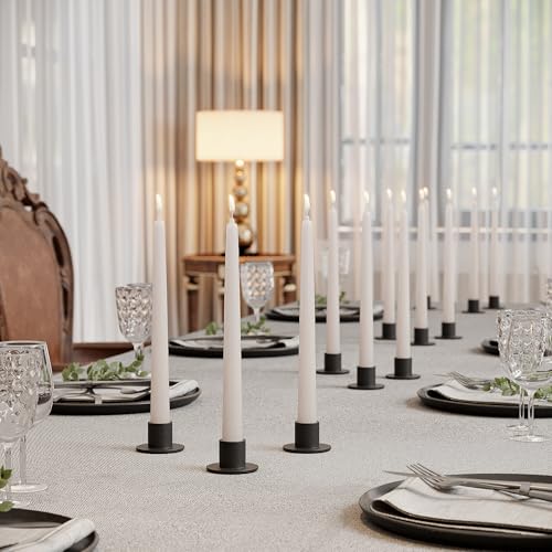 12 Pcs Black Candle Holders Bulk - Elegant Taper Candle Holders, Classic Candlestick Holders for Table Centerpiece, Festive Christmas Mantel Display or Sophisticated Home Decor - color: Black