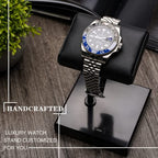 Watch Stand | Watch Display Stand |Premium Leather Natural Marble Base | Watch Display Fits All Watches | watch stand | Watch Holder Organizer for Men