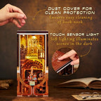 CCCDF DIY Book Nook Kit, DIY Miniature Dollhouse Booknook Kit, 3D Wooden Puzzle Bookend Bookshelf Insert with LED Light for Teens and Adults (Roaring Twenties Speakeasy) - style: Roaring Twenties Speakeasy