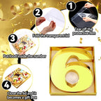 SiliFine 12" Charcuterie Number Shaped Mache with Clear Lid Fillable Sweets Serving Trays Paper Mache Cupcake Candy Box for 2025 Graduation Party Graduation Celebration(Gold,Number 6/9) - color: Gold, style: Number 6/9
