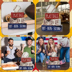 Yuntau 4 Pcs Baseball Decorations Sports Wooden Sign Baseball Centerpieces for Tables Tiered Tray Decor Decorative Mini Faux Book Stack Block for Bedroom Boys Room Party Coffee Mantel Shelf - style: Baseball
