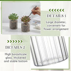 6 Pcs 4 Inch Tall Glass Ribbed Cylinder Vases Clear Floating Candle Flower Vase in Bulk, Hurricane Candle Holder for Wedding Housewarming Gift Table Centerpieces - color: Clear, size: 4 Inch
