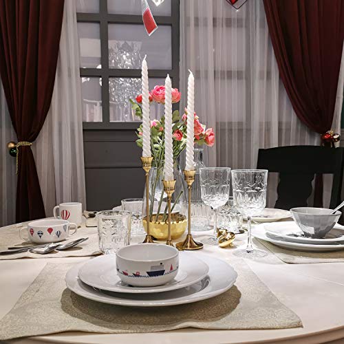 Candle Holders,Set of 6 Candlestick Holders for Taper Candles, Brass Gold Modern Decorative Candle Stick Holder for Table, Mantel, Wedding, Dinning, Housewarming Gift(Candles are not Included) - size: 2 Set