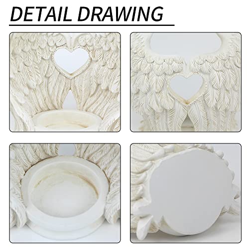 Norrclp Angel Wings Tealight Candle Holders, Prayer Candle Holder Memorial Gifts Angel Wings Home Decor (LED Tea Light and Cup Included) FD08859417