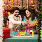 COCHIE Metal Happy Diwali Sign, Indian Festival of Light Table Centerpieces Decorations for Home, Office, Shelf, Mantel, Indoor, Traditional Party Supplies Decor (Diwali) - style: Diwali