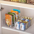 Vtopmart 10 Pack Food Storage Organizer Bins, Clear Plastic Bins for Pantry, Kitchen, Fridge, Cabinet Organization and Storage, 4 Compartment Holder Packets, Snacks, Pouches, Spice Packets - style: 10pack