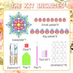 DIY Diamond Art Painting Candlestick Holders Mandala Flower Shape Desk Candle Tray Tabletop Ornaments for Wedding Festival and Party Home Table Centerpiece-Flower01 - color: Flower01
