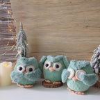 Etistta 3PCS Owl Plush for Home Decor 5 inch, See No Evil Hear No Evil Speak No Evil Owl Gifts for Women Bedroom Bird Christmas Decoration (Green)