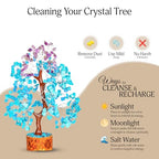 YATSKIA Turquoise and Amethyst Crystal Tree of Life - Gemstones and Crystals - Crystal Decor - Good Luck Gifts - color: Turquoise and Amethyst Silver Wire