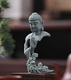 livelyfish Meditating Buddha Statue Zen Aquarium Buddha Figurines Sandstone Thinker Sculpture for Fish Tank Garden Home Decorations, Gift (G-S) - size: G-S