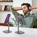 Doboli Cell Phone Stand, Phone Stand for Desk, Phone Holder Stand Compatible with iPhone and All Mobile Phones Tablet, Gifts for Adults Women Men Mom Wife, Space Gray - color: Space Gray