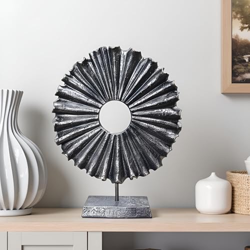 Modern Abstract Round Decorative Sculpture, Dining Living Room Desk Decor,Geometric Home Decor Statues,Shelf Top Decor Aesthetics, Coffee Tables or Office Shelves（Bronze Colored） - color: 14.17"bronze Colored