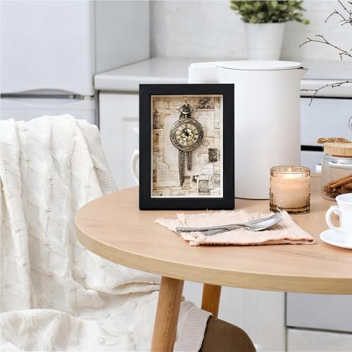 Pocket Watch Display Case,Wood Pocket Watch Box,Wall Cabinet Shadow Box,Keychain Display Case,Pocket Watch Display Storage Travel Case Organizer,Suitable for pocket watches,keychains,medals,1 pack.