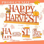 COCHIE Metal Happy Harvest Sign, Orange Fall Decorations for Home, Office, Shelf, Mantel, Indoor, Autumn Pumpkin Decoration, Hello Fall Leave Decor (Harvest) - style: Harvest