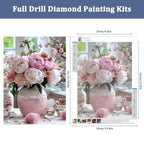 Auremi Flower Vase Diamond Art Painting, 5D Flower Diamond Painting Kits, Full Drill Diamond Dots Paintings for Beginners, Crystal Art Painting Kits for Home 30x40 cm