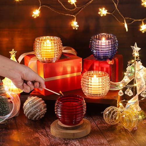 2 Pack Crystal Clear Glass Votive Candle Holders for Home Decor Round Bubble Tea Light Holder for Valentine’s Day Table Centerpiece Wedding - color: Transparent