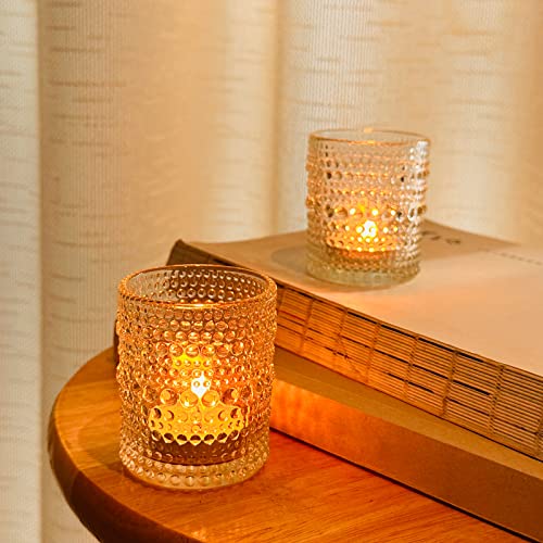 TRIRITE 36 Pcs Clear Votive Candle Holders for Wedding, 2x2.5 Elegant Tealight Candle Holder, Vintage Tea Light Holders for Bridal Shower & Table Centerpieces - color: Clear