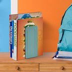 Acrimet Metal Bookends, Jumbo Size 9" H x 4" W x 4-1/2" D, Non-Skid Book Stand for Shelves, Heavy Duty Book Stopper, Green, 1 Pair - color: Green