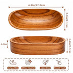 Mechi 4 Pack Decorative Oval Wood Bowl, 7 Inch Long Handcrafted Wooden Boat Bowl, Small Entryway Catchall Tray Holder for Snack, Sauce, Jewelry, Ring, Key, Remote, Home Decor, Table Centerpiece