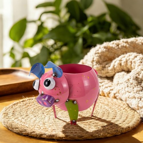 Oak & Lore Outdoor Metal Pig Garden Statues, Whimsical Farm Animal Garden Sculptures & Statues for Patio, Lawn & Backyard Decor - style: PIG