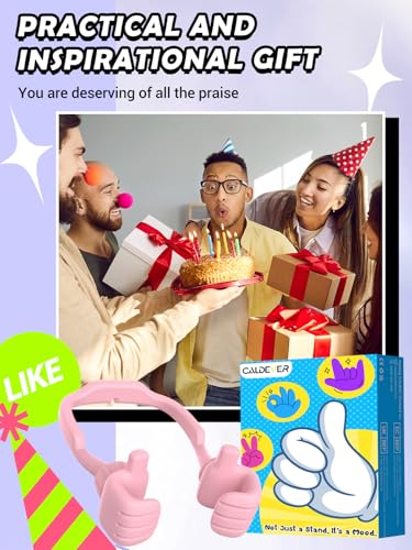Mom Gifts for Mothers Day Cell Phone Holder Gifts for Teens Girls Boys: Thumbs Up Lazy Phone Stand for Desk Cool Gadgets Fun Birthday Gifts for Grandma Women Wife Adults Men from Son Daughter - color: Pink