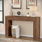 Rresyet 55 Inch Long Console Table, Sofa Table Behind Sofa, Wooden Entryway Table, Farmhouse Entryway Table for Entry, Hallway, Living Room (Wood) - color: Wood