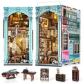 MiniCity DIY Book Nook Kit for Adults, 3D Wooden Puzzle Bookend Bookshelf Insert Decor with LED Light and Dust Cover (Hemingway House) - style: Hemingway House