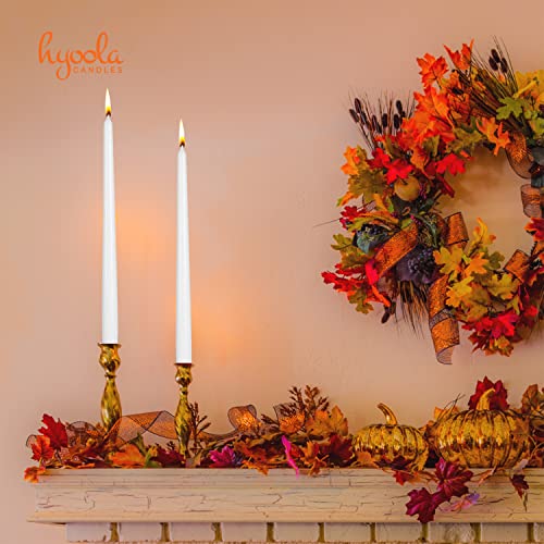 Hyoola Tall Taper Candles - 16 Inch White Unscented Dripless Taper Candles - 14 Hour Burn Time - 8 Pack - size: 16 Inch