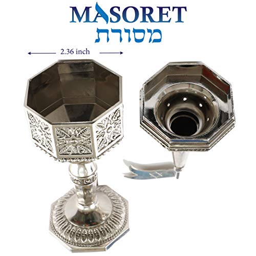 Havdalah Spice Besamim Holder 8.6 Inches, Octagon Shape Besamin Spices Box Tower with Jerusalem Flag Decoration - color: Besamim Holder 2